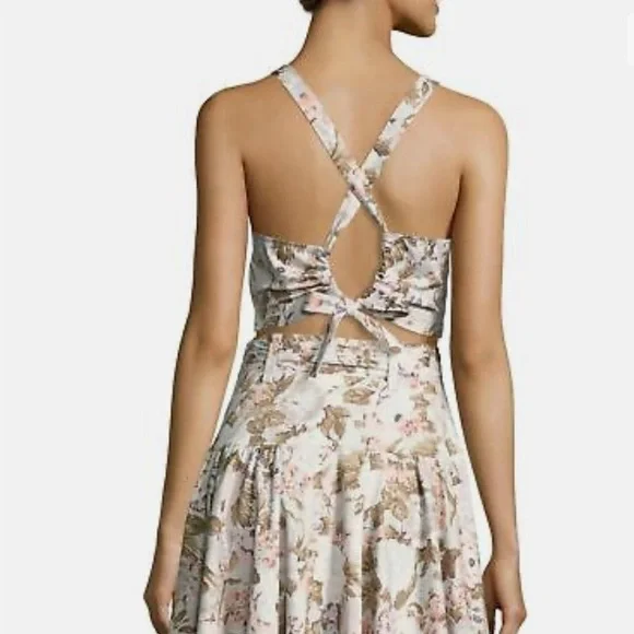 NWOT - Rebecca Taylor Penelope Floral Sleeveless Crop Top, Multicolor - Picture 3 of 8